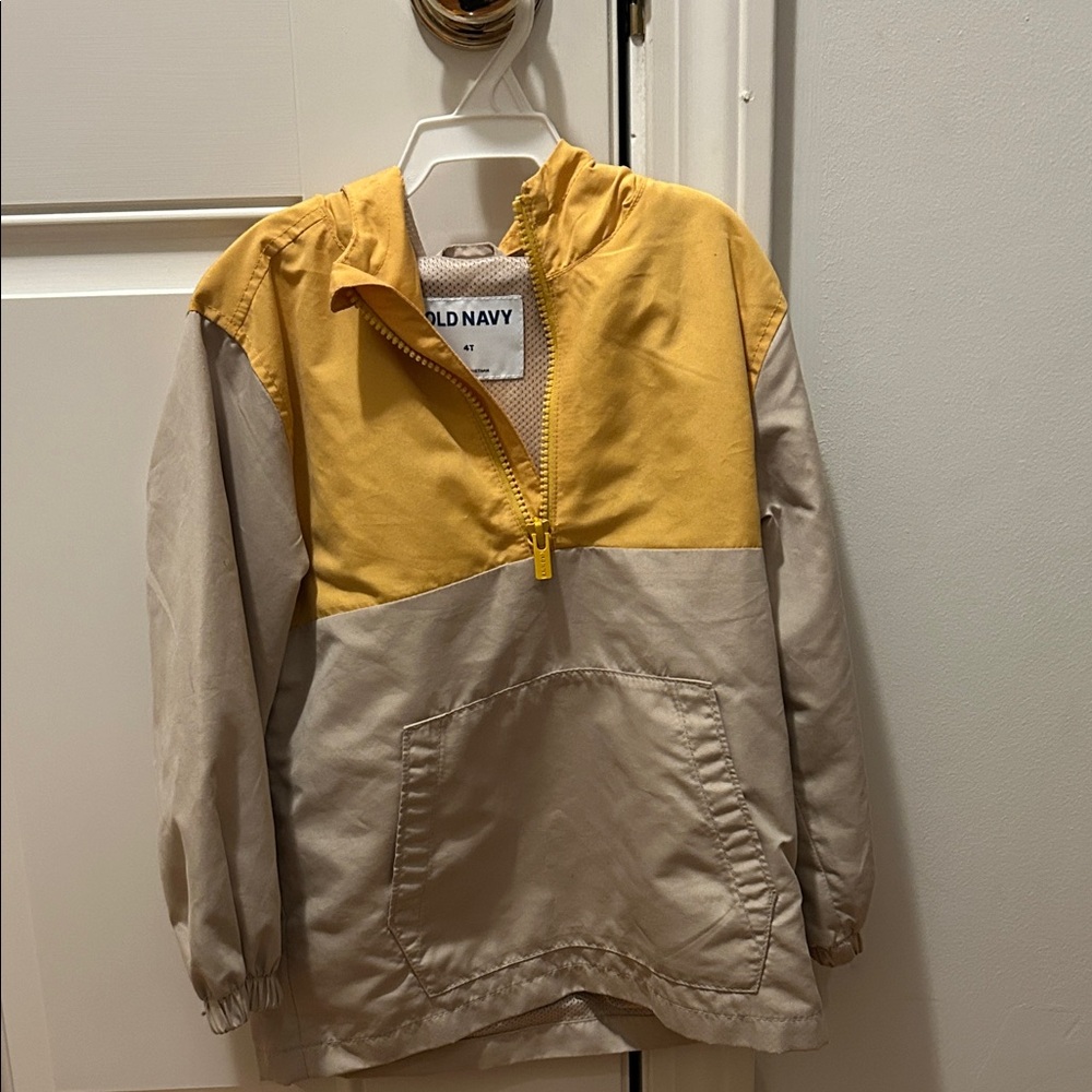 Old Navy Kids' Two-Tone Yellow and Tan Raincoat 4T